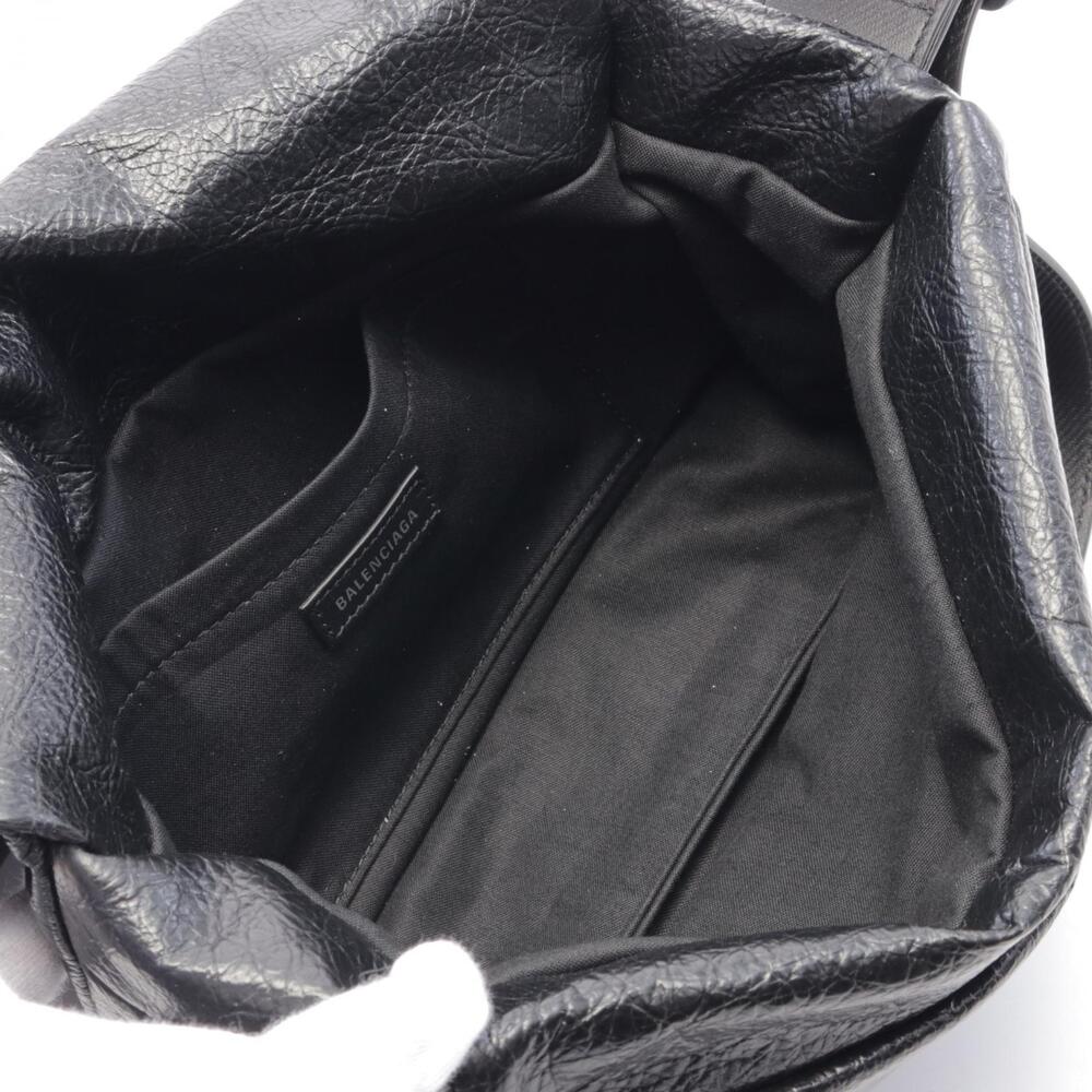 Balenciaga MONACO Flap Messenger Shoulder Bag Leather Black - Picture 3 of 4